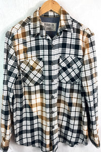 Vintage Black, White and Light Brown Flannel Jacket Size Small