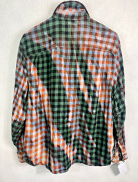 Vintage Green, Black, Blue and Rust Flannel Size XL