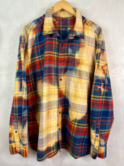 Vintage Red, Royal Blue and Yellow Flannel Size XL