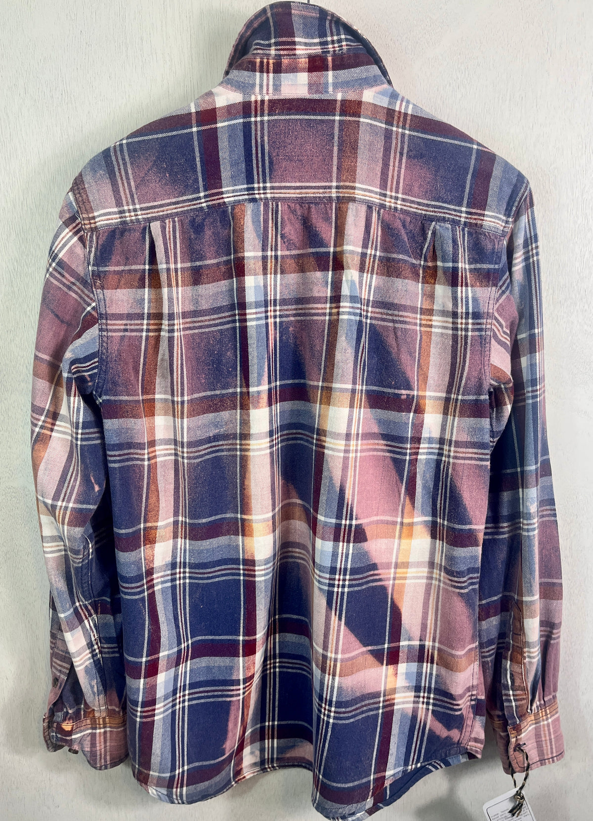 Vintage Blue, Lilac, Pink, Burgundy and White Flannel Size Medium