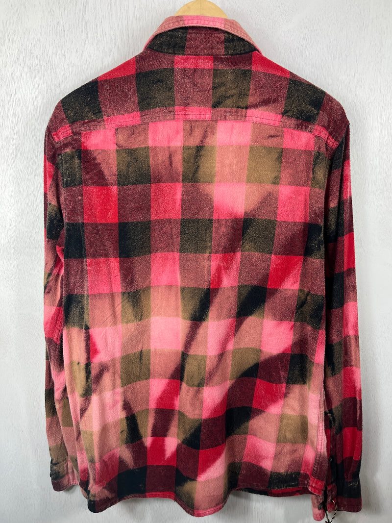 Vintage Red, Pink and Black Flannel Size Medium