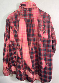 Vintage Red, Pink, White and Navy Blue Flannel Size XL