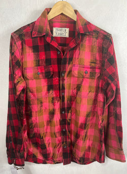 Vintage Red, Pink and Black Flannel Size Small