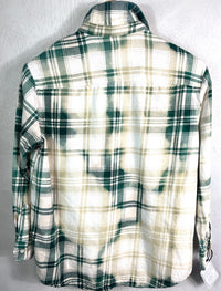 Vintage Green, White and Yellow Flannel Size Small