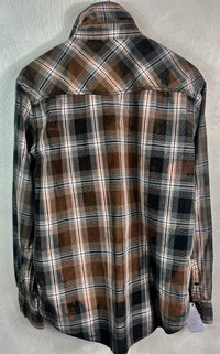 Vintage Western Style Black, Brown, Grey and White Lightweight Cotton Size Large