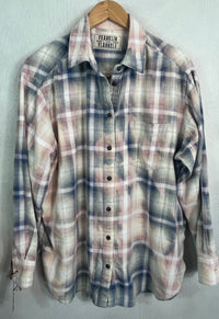Vintage Lavender, Pink and White Flannel Size Large