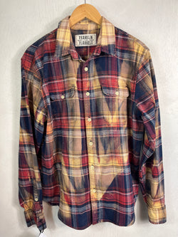 Vintage Navy, Gold, White and Red Flannel Size Large