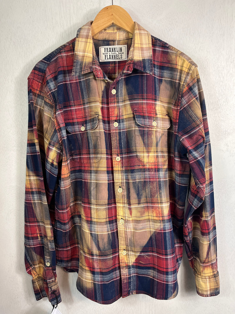 Vintage Navy, Gold, White and Red Flannel Size Large