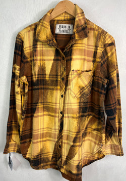 Vintage Yellow, Gold, Black and Brown Flannel Size Small