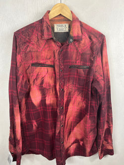 Vintage Western Style Red, Pink and Black Flannel Size Medium