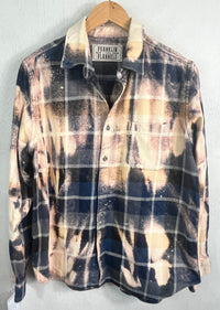 Vintage Navy, Black, Grey and Cream Flannel Size Small