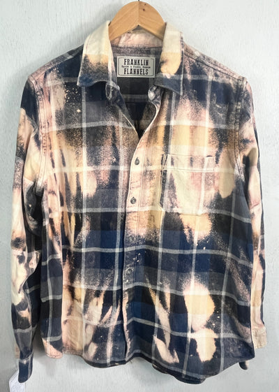 Vintage Navy, Black, Grey and Cream Flannel Size Small
