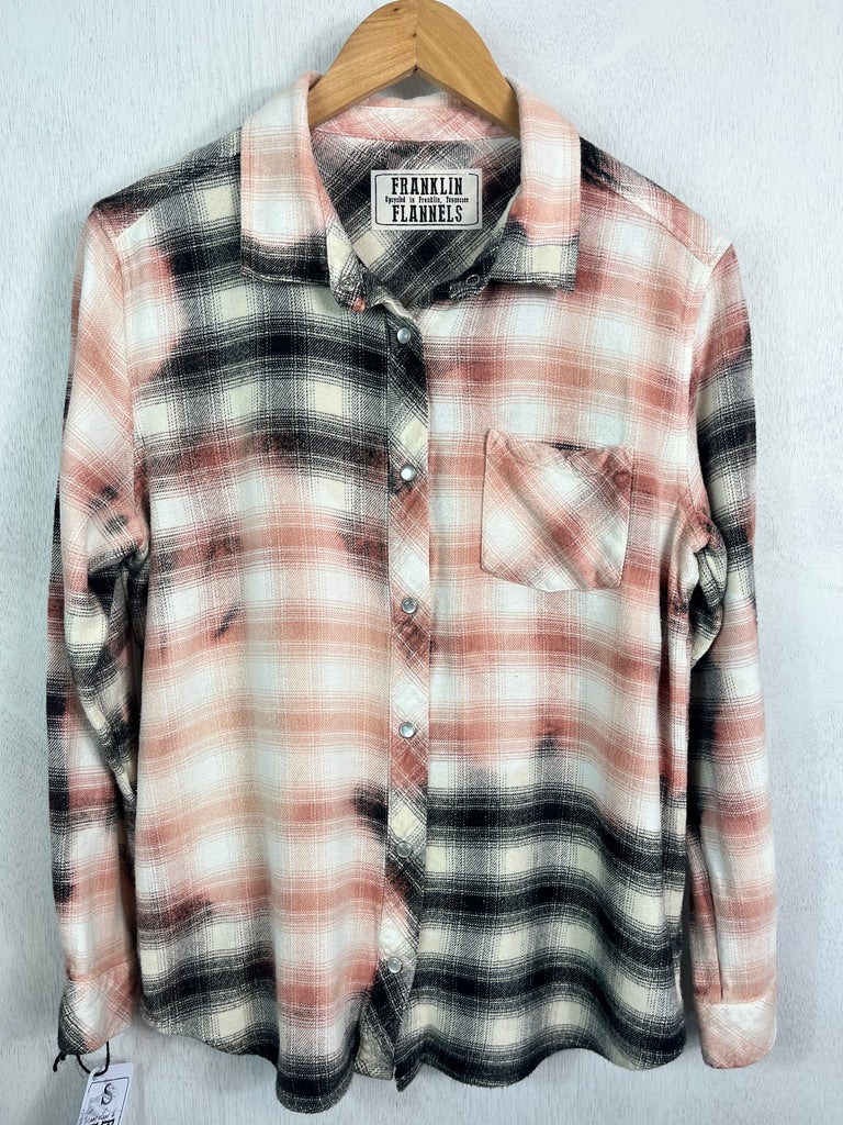 Vintage Western Style Black, White and Pink Flannel Size Small