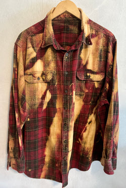 Vintage Red, Black and Gold Flannel Size XL