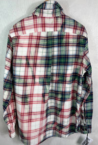 Vintage Green, Pink and White Flannel Size Medium