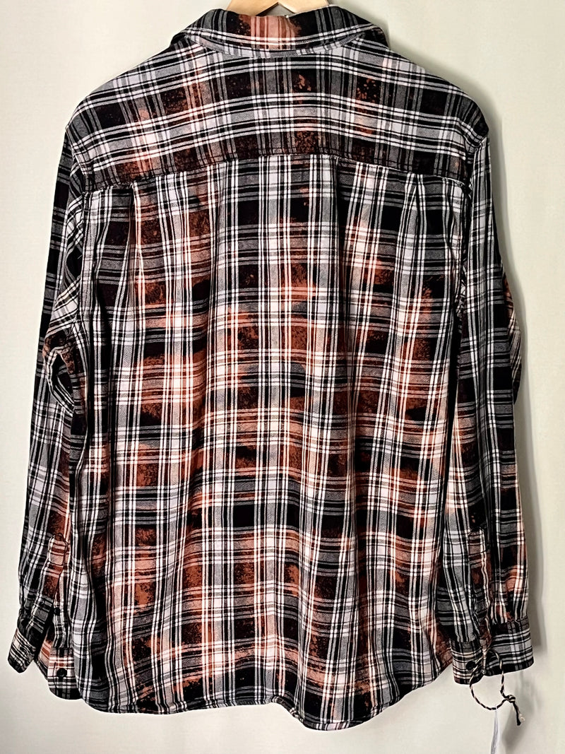 Vintage Black, Brown, Rust and White Flannel Size Large