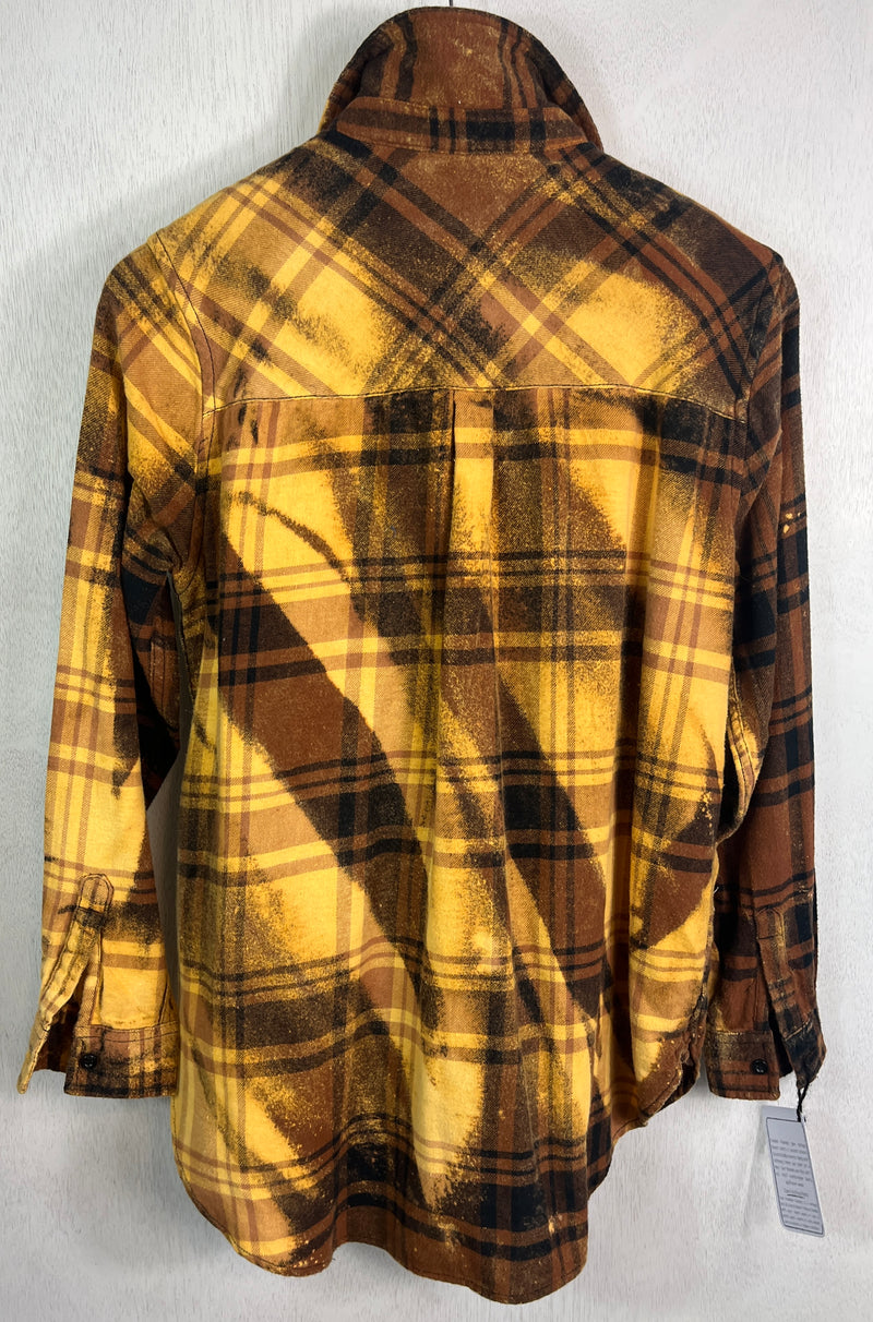 Vintage Yellow, Gold, Black and Brown Flannel Size Small