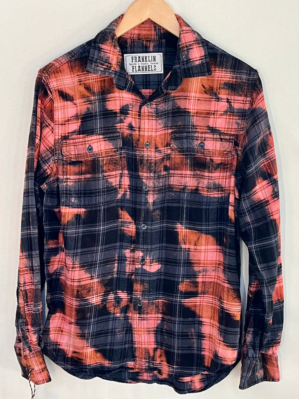 Vintage Grey, Black and Salmon Flannel Size Medium