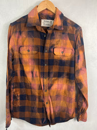 Vintage Navy, Pink and Gold Flannel Size Small