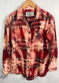 Vintage Red, Pink, White and Black Flannel Size Medium