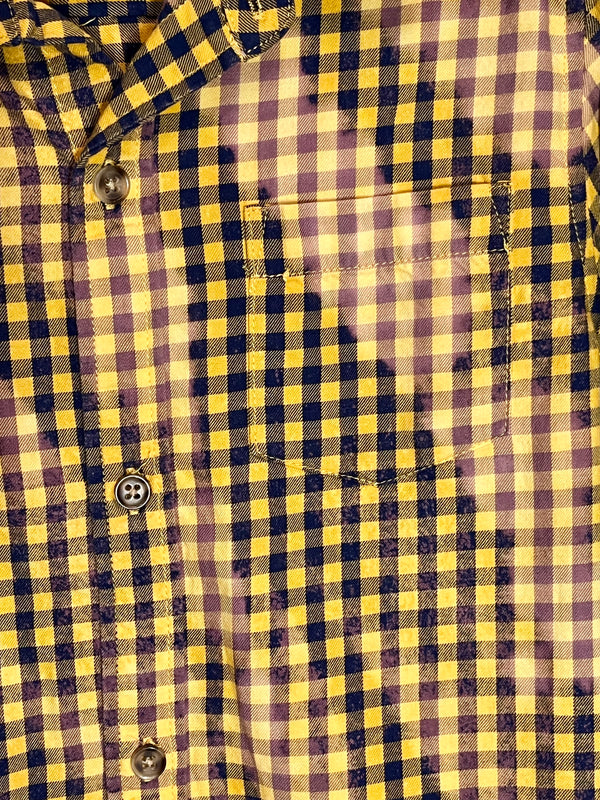 Vintage Blue and Yellow Faded Flannel Size Small