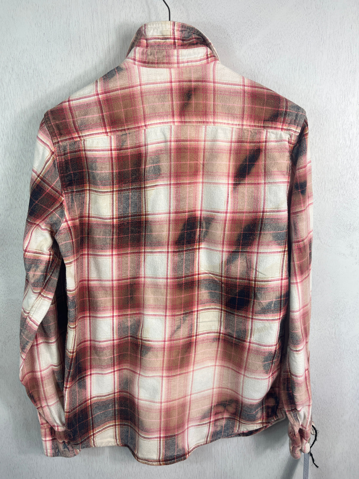 Vintage Pink, White, Black and Red Flannel Size Small