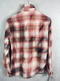 Vintage Pink, White, Black and Red Flannel Size Small