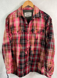 Vintage Black, Burgundy, Pink and Gold Flannel Jacket