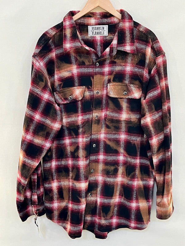 Vintage Black, Red, White and Rust Flannel Jacket Size XXXL