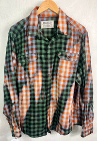 Vintage Green, Black, Blue and Rust Flannel Size XL