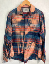 Vintage Blue, Brick Red, Dusty Rose and Pink Flannel Size Large