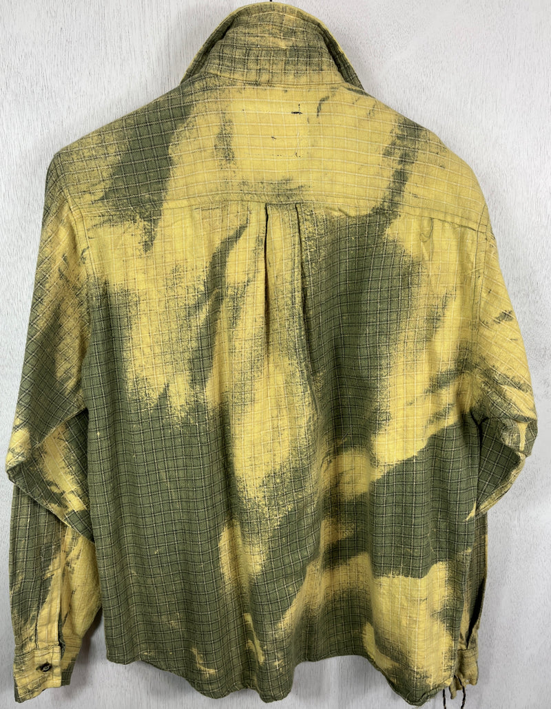 Vintage Green and Yellow Flannel SIze Medium