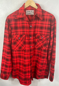 Vintage Retro Red and Black Flannel Size Large