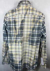 Vintage Green, Yellow, Navy and White Lightweight Cotton Size Large