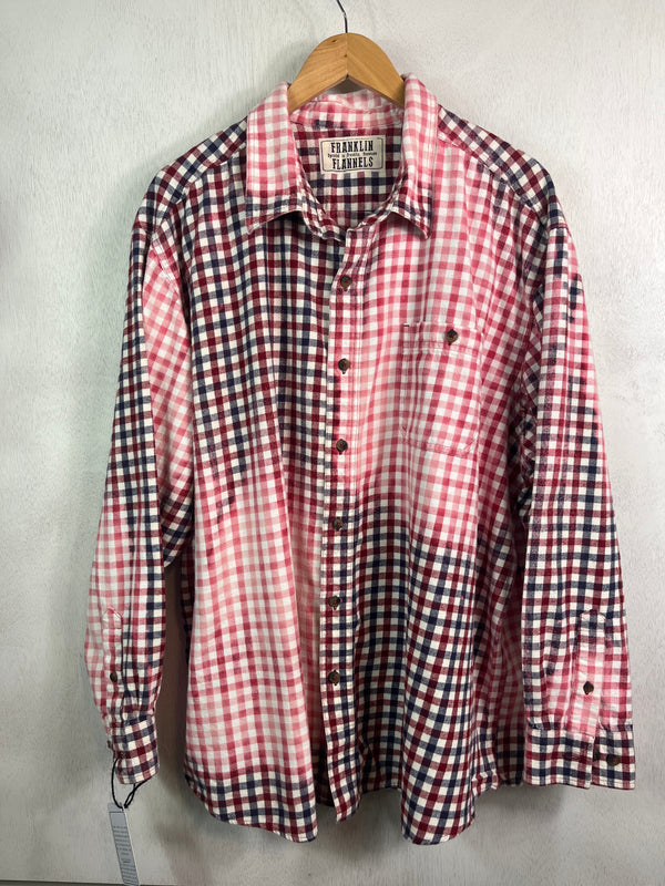 Vintage Red, Pink, White and Blue Flannel Size XXL