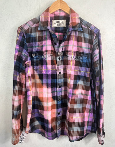 Vintage Purple, Lilac, Pink and Light Blue Flannel Size Medium
