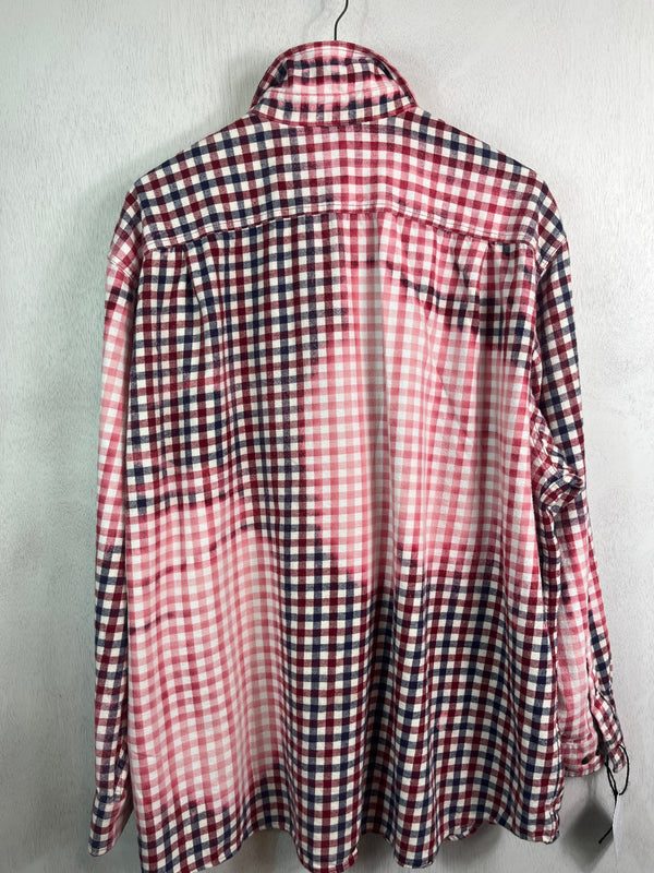 Vintage Red, Pink, White and Blue Flannel Size XXL