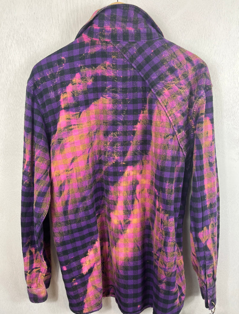 Vintage Purple, Black and Pink Flannel Size XL