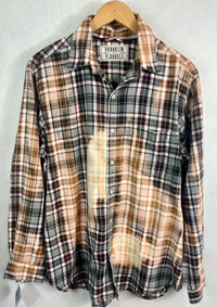 Vintage Black, Grey, Red and Rust Flannel Size Large