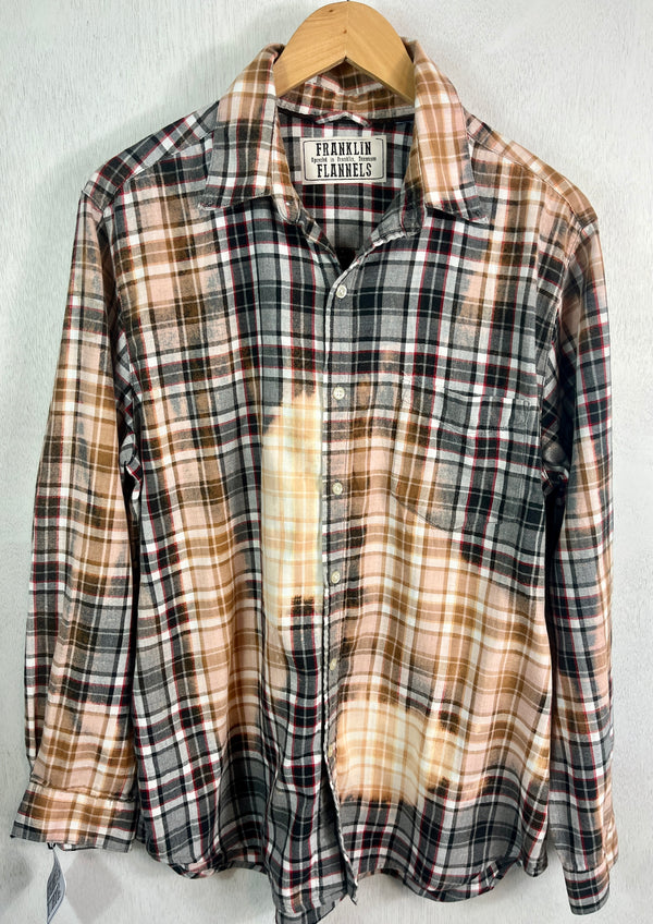 Vintage Black, Grey, Red and Rust Flannel Size Large