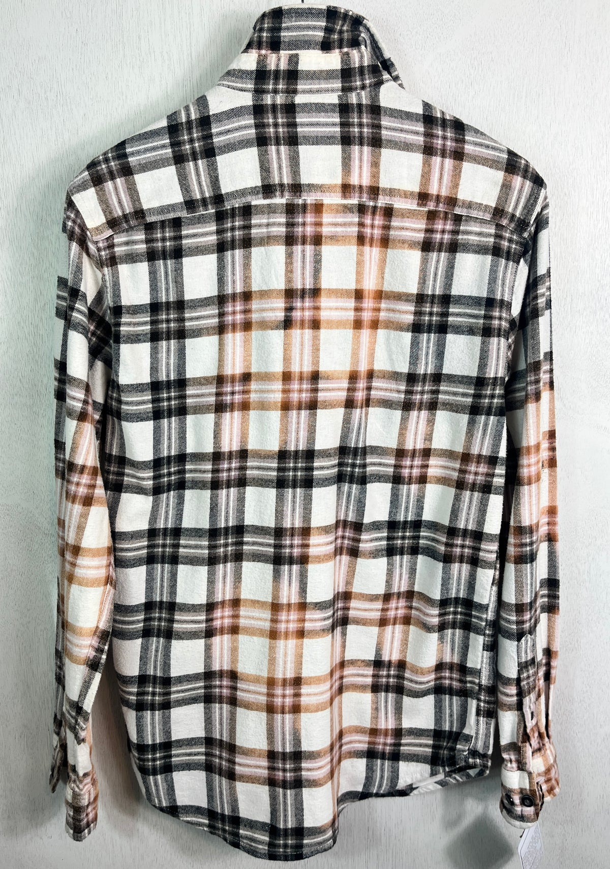 Vintage Black, White and Rust Flannel Size Medium