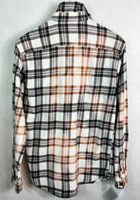 Vintage Black, White and Rust Flannel Size Medium