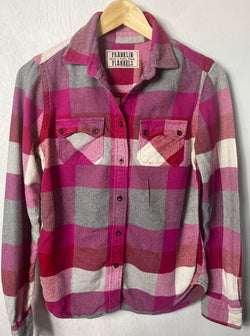 Vintage Pink, Red, White and Grey Flannel Size Small
