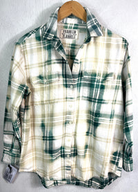 Vintage Green, White and Yellow Flannel Size Small