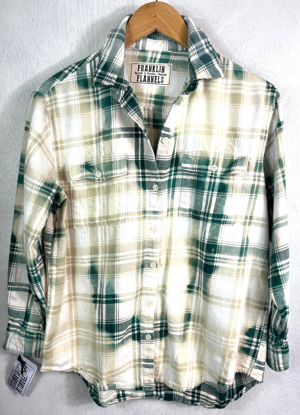 Vintage Green, White and Yellow Flannel Size Small