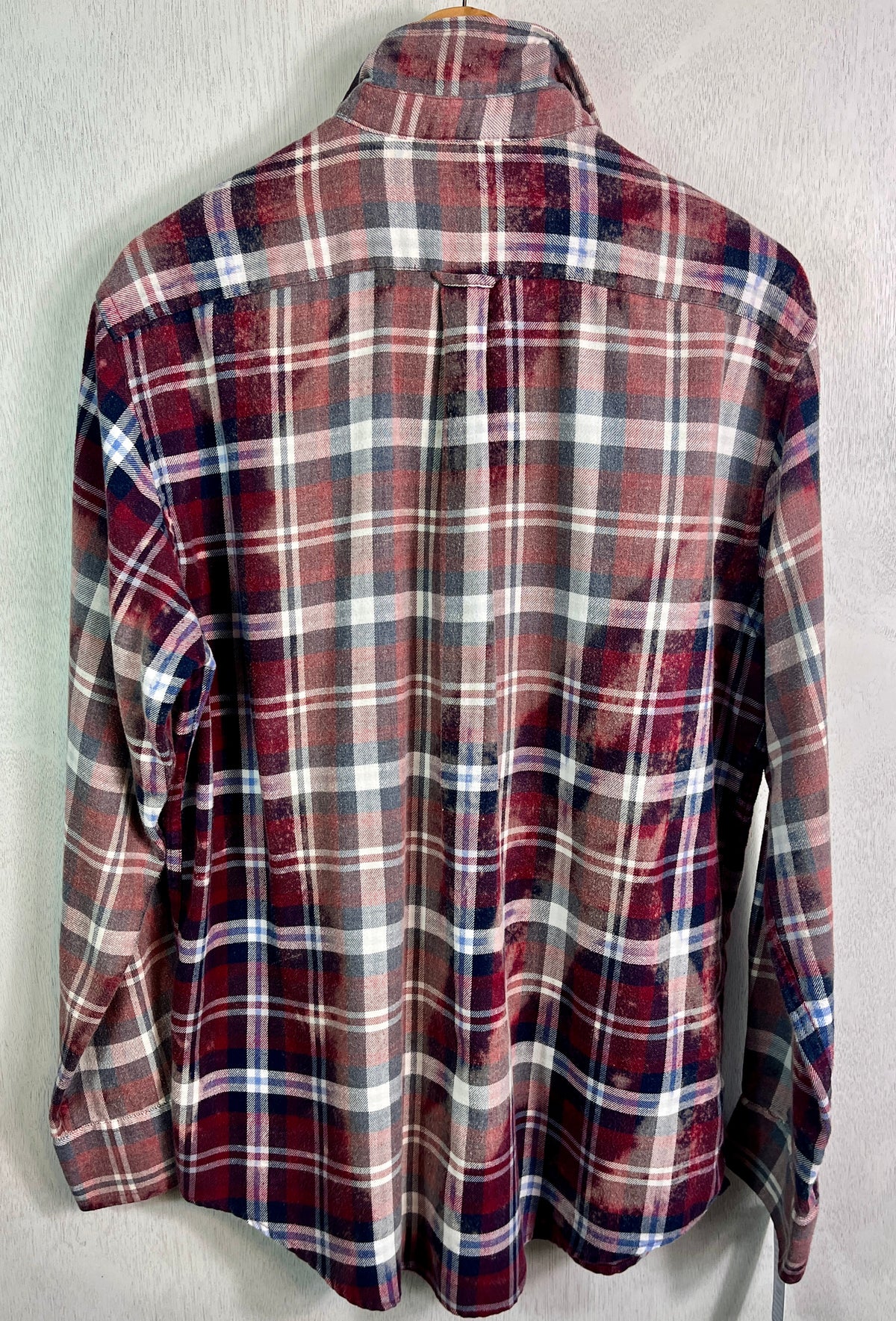 Vintage Red, Blue and White Faded Flannel Size Large
