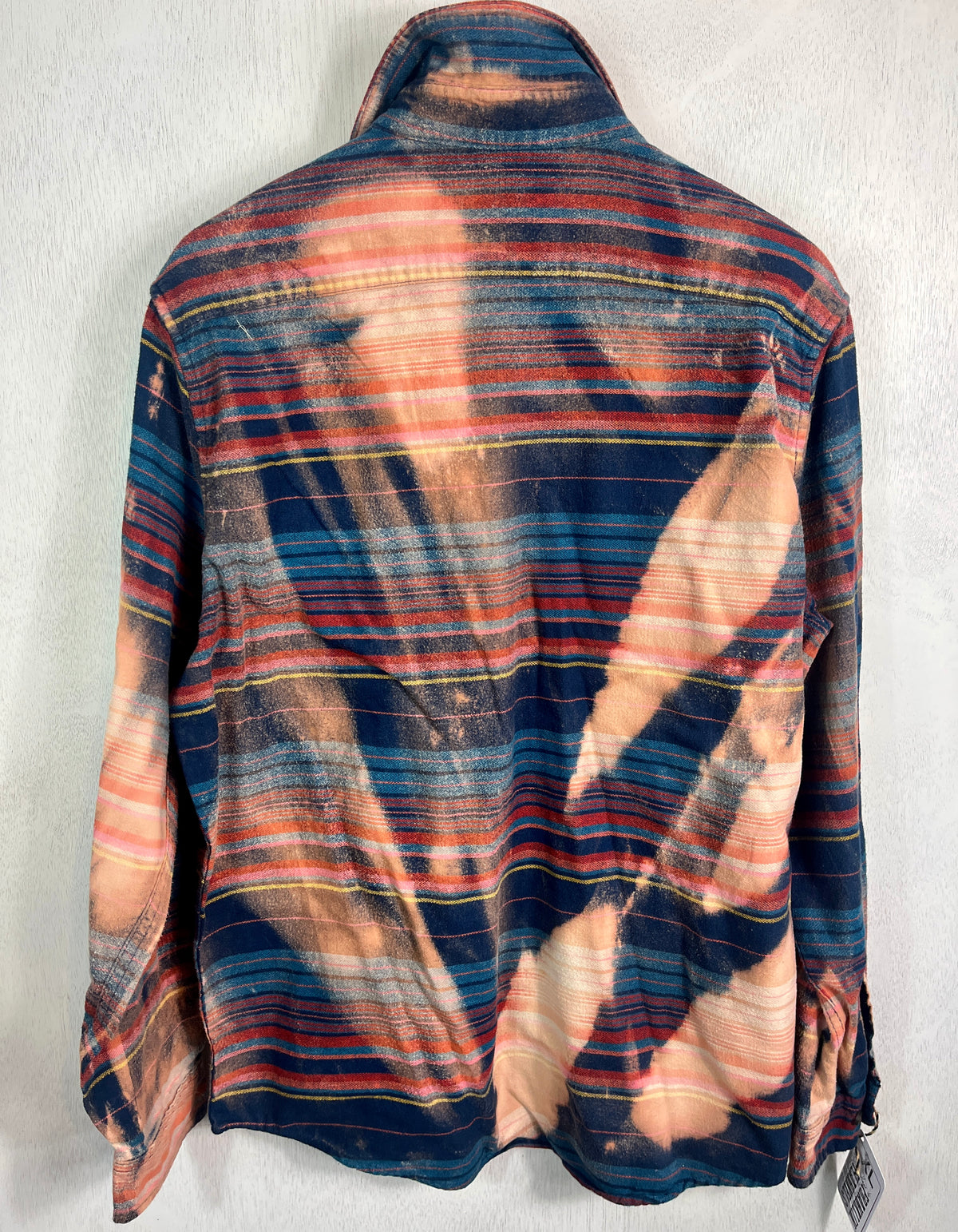 Vintage Blue, Brick Red, Dusty Rose and Pink Flannel Size Large