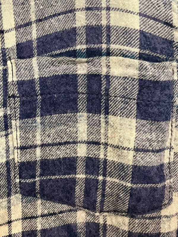 Vintage Grey and Blue Flannel Size XL