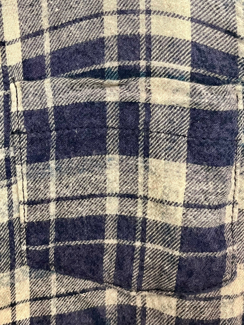 Vintage Grey and Blue Flannel Size XL