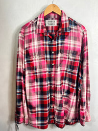 Vintage Navy, Pink, Red and White Flannel Size XL